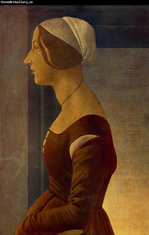 BOTTICELLI, Sandro Portrait of a Young Woman (La bella Simonetta) fs